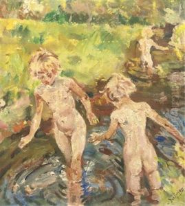 Children Playing In The River Aa Children Playing In The River Aa