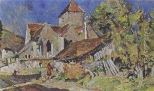 Figures In Front Of A Church