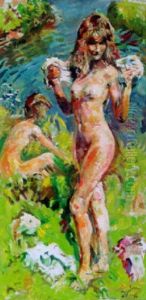 Girls Swimming by Erasmus Bernhard Van Dulmen Krumpelman