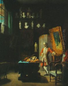 An Aristocrat In The Artist's Studio, With Still Life Of Fowl And Fruit