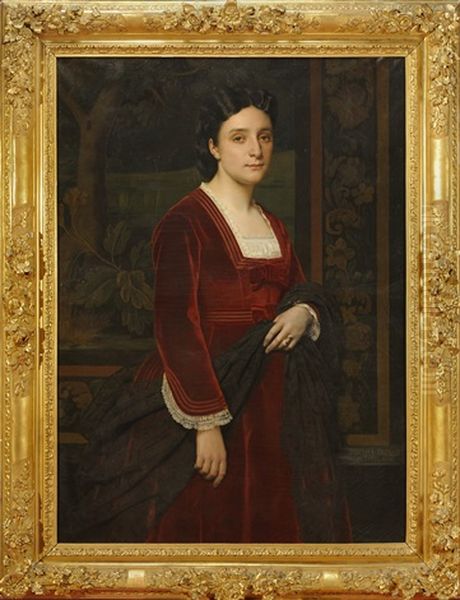 Portrait De Femme A La Robe Rouge - view 1