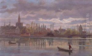 Ruderer Auf Alpensee by Hermann Dumler