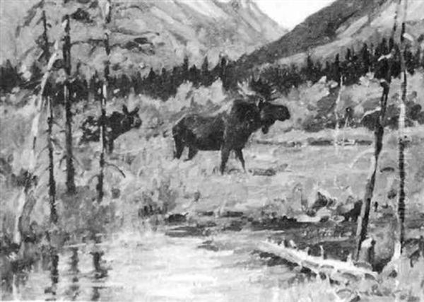 Moose In A Landscape - view 1