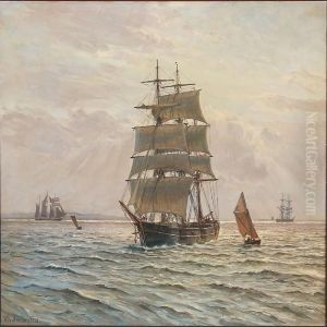 En Bark Gaard Under Sejl Efter Lige At Have Lettet Anker I Oresund