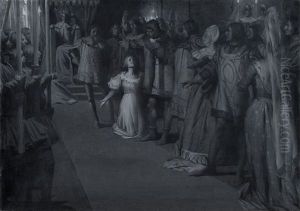 Joan Discovers The Disguised King (illus. For Bk. Personal Recollections Of Joan Of Arc By Mark Twain) by Frank Vincent Dumond
