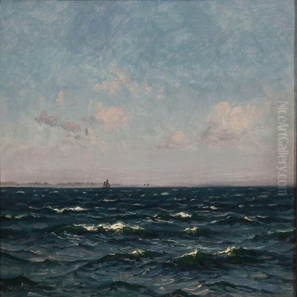 Seascape With A Sailing Ship In The Horizon - view 1