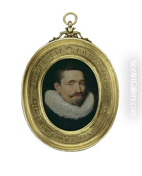 Doppelminiatur Des Paul Phelypeaux (1569-1621) Und Seiner Gattin Anne De Beauharnais (gest. 1653) - view 1