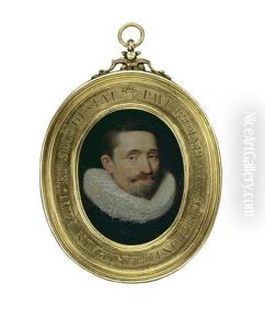 Doppelminiatur Des Paul Phelypeaux (1569-1621) Und Seiner Gattin Anne De Beauharnais (gest. 1653)
