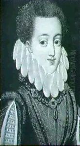 Portrait Of A Noblewoman, Half-length, Wearing A High Ruff With A Pearl And Jewelled Necklace by Daniel Dumonstier
