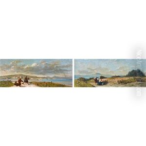 Kustenansichten Am Mittelmeer. Gegenstucke by Alfred-Paul-Emile-Etienne Dumont