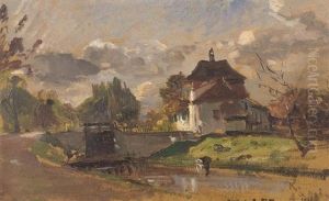 Maison Pres Du Canal by Alfred-Paul-Emile-Etienne Dumont