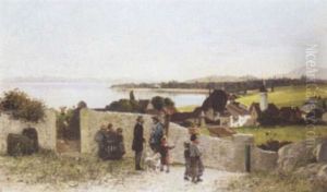 Coastal Village by Alfred-Paul-Emile-Etienne Dumont