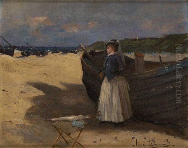 Jeune Femme Pres De La Barque - view 1