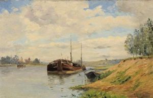Peniche Sur La Rivere by Henri Dumont