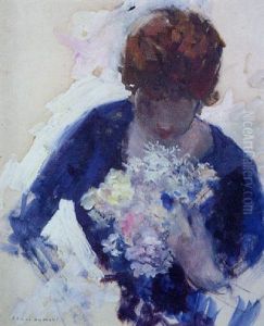 Femme Au Bouquet De Fleurs by Henri Dumont