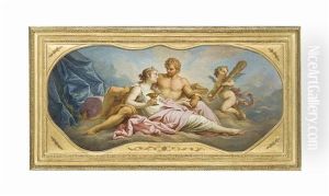 Hercule Et Omphale by Jean (le Romain) Dumont