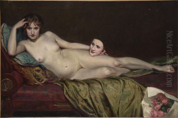Repos Du Modele Au Masque Et Au Bouquet De Roses - view 1