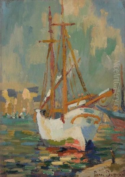 Normandie, Bateau Au Port - view 1