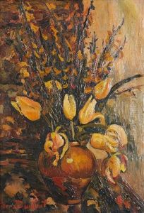 Bouquet De Tulipes Et Iris (+ Nu, Verso) by Pierre Dumont