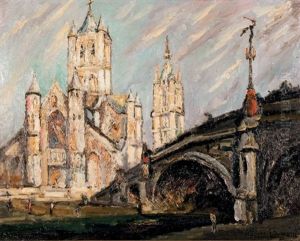 L'eglise Pres Du Pont by Pierre Dumont