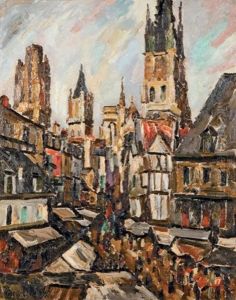 Le Marche Rue De L'epicerie A Rouen by Pierre Dumont