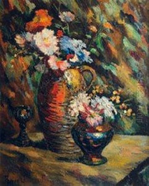 Nature Morte Aux Deux Vases De Fleurs - view 1