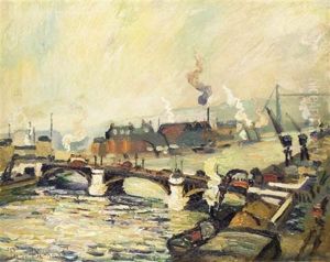 Pont Sur La Seine A Rouen by Pierre Dumont