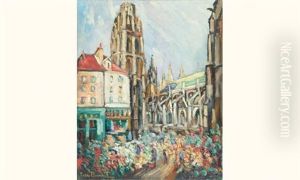 Le Marche Aux Fleurs A Rouen by Pierre Dumont