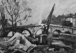 Seineufer Mit Brucke Seineufer Mit Brucke