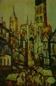 La Cathedrale De Rouen Un Jour De Marche by Pierre Dumont