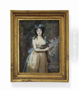 Portrait De Jeune Femme Tenant Un Carton A Dessin Et Un Pinceau