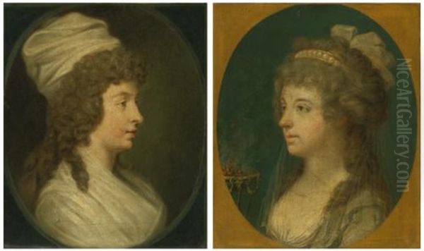 Portrait Of A Young Lady In Profile; Portrait Of A Young Lady In The Guise Of A Vestal Virgin (pair) - view 1