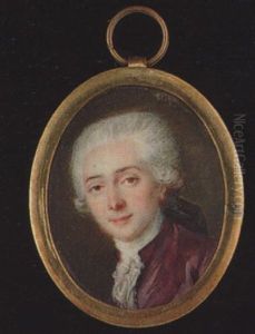 A Gentleman, His Powdered Hair En Queue, Wearing Purple Coat And White Lace Cravat A Gentleman, His Powdered Hair En Queue, Wearing Purple Coat And White Lace Cravat