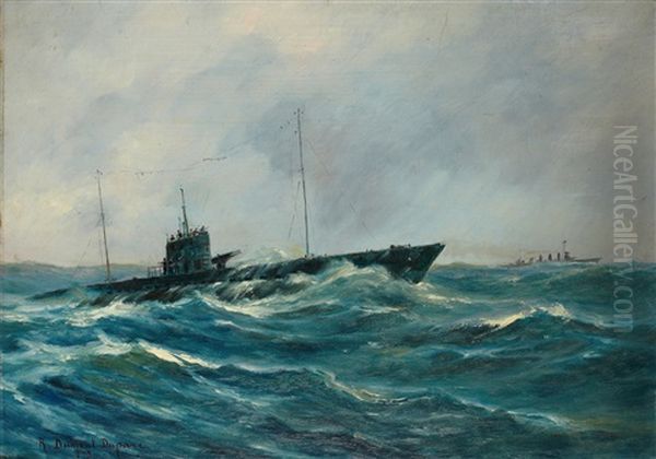 Navire E Guerre Dans La Tempete - view 1