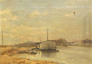 Le Bateau Lavoir A Levallois Perret by Louis-Jules Dumoulin