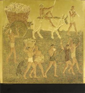 Grape Harvesting by Jean Dunand