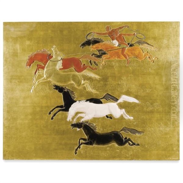 La Conquete Du Cheval: A Large Panel by Jean Dunand