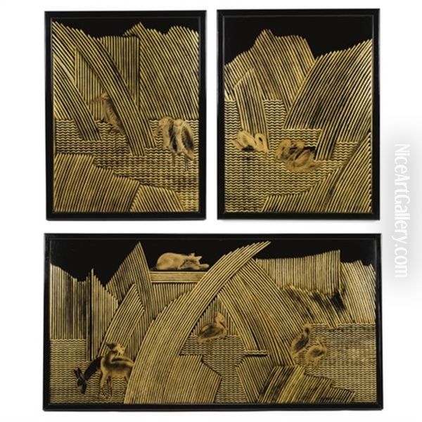 Three Models For Panels For The Salon Ovale On The Oceanliner L'atlantique - view 1