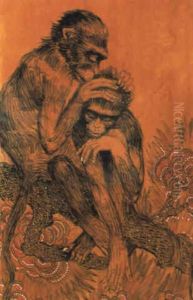 Les Deux Singes by Jean Dunand
