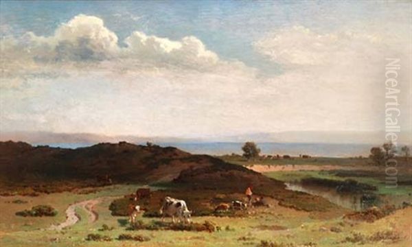 Weite Landschaft Mit Weidendem Vieh - view 1