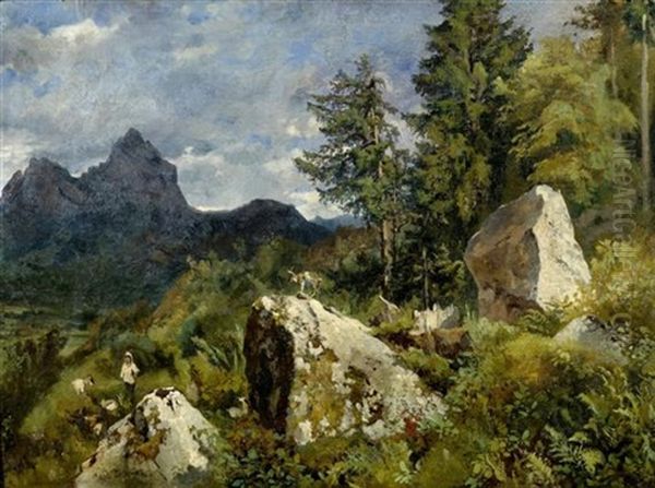 Berglandschaft Mit Geissenhirte - view 1