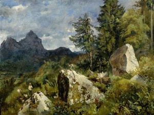Berglandschaft Mit Geissenhirte by Jean-Marc Dunant-Vallier