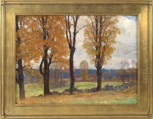 Autum [sic] Trees Near The Old Quaker Road, North Easton by Harold C. Dunbar