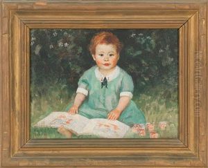 Portrait Of A Young Girl With Blocks And A Book