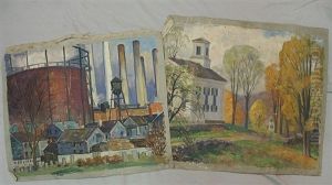 Landscape With Buildings (+ Lanscape With Church; 2 Works) Landscape With Buildings (+ Lanscape With Church; 2 Works)