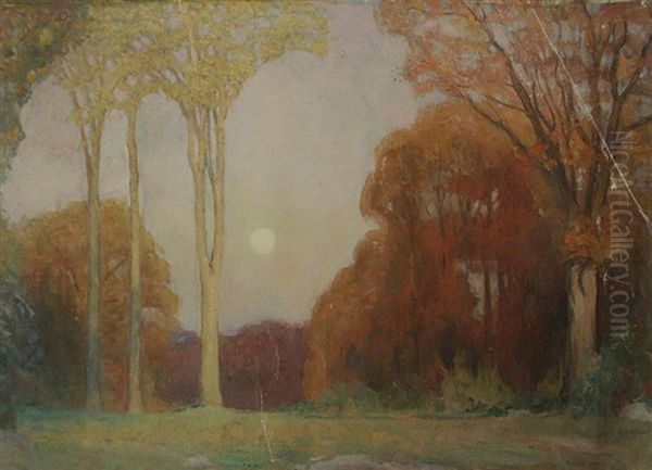 Autumnal Sunrise Scene (+ Snowy Landscape, Verso) - view 1