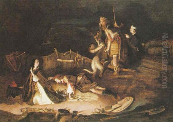 Prince Charles Edward, Asleep In One Of His Hiding Places After The Battle Of Culloden - view 1