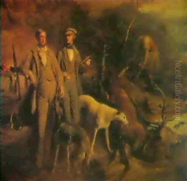 Portriat Of Robert And Thomas George Barclay Out Stalking - view 1