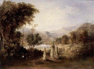 Figures Working In A River Valley by Robert Scott Duncanson