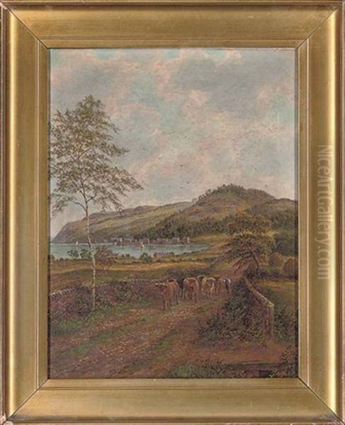 Herding Cattle Beside A Highland Coast - view 1